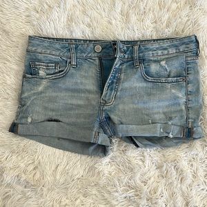 Express low rise denim shorts